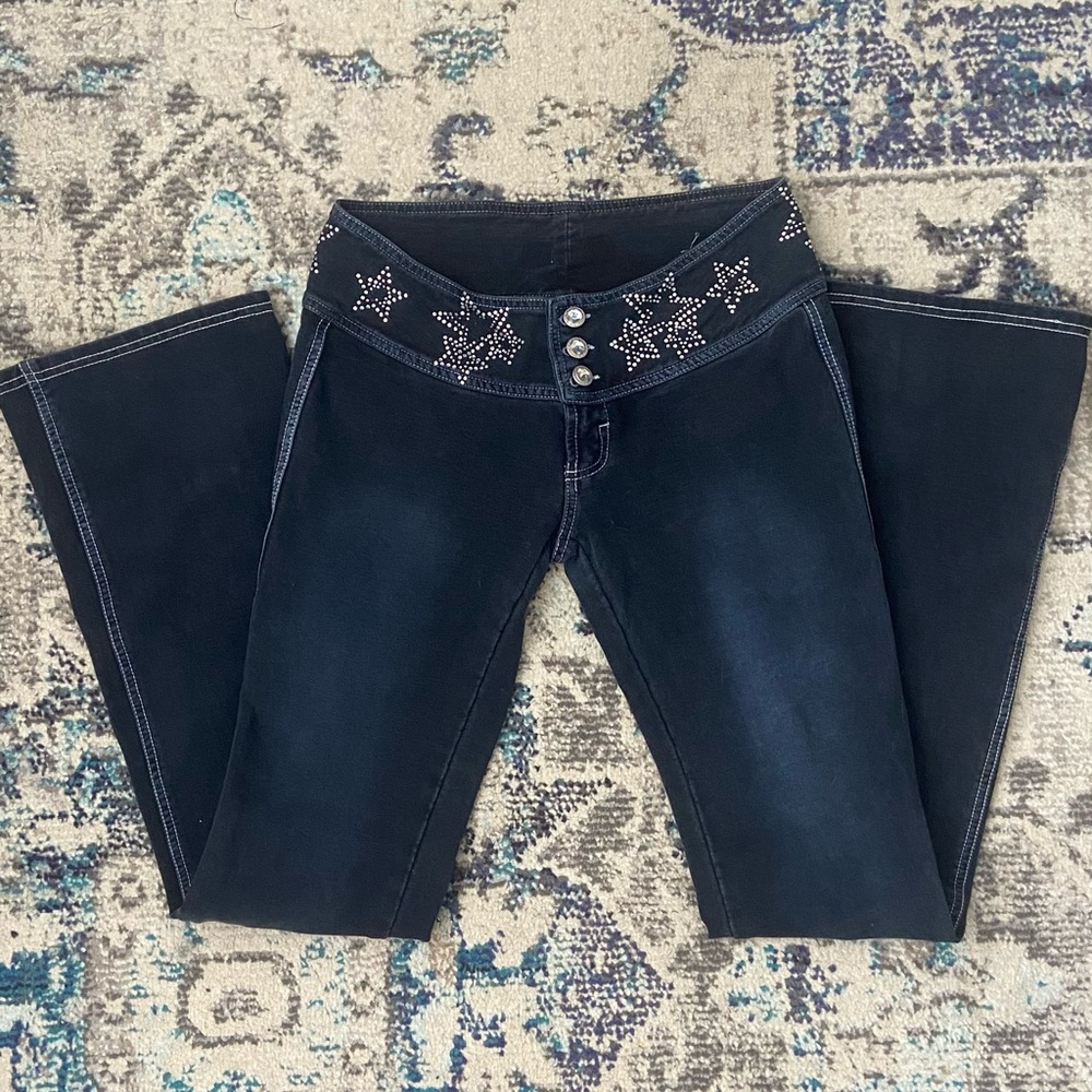 insane true vintage y2k low rise star flares